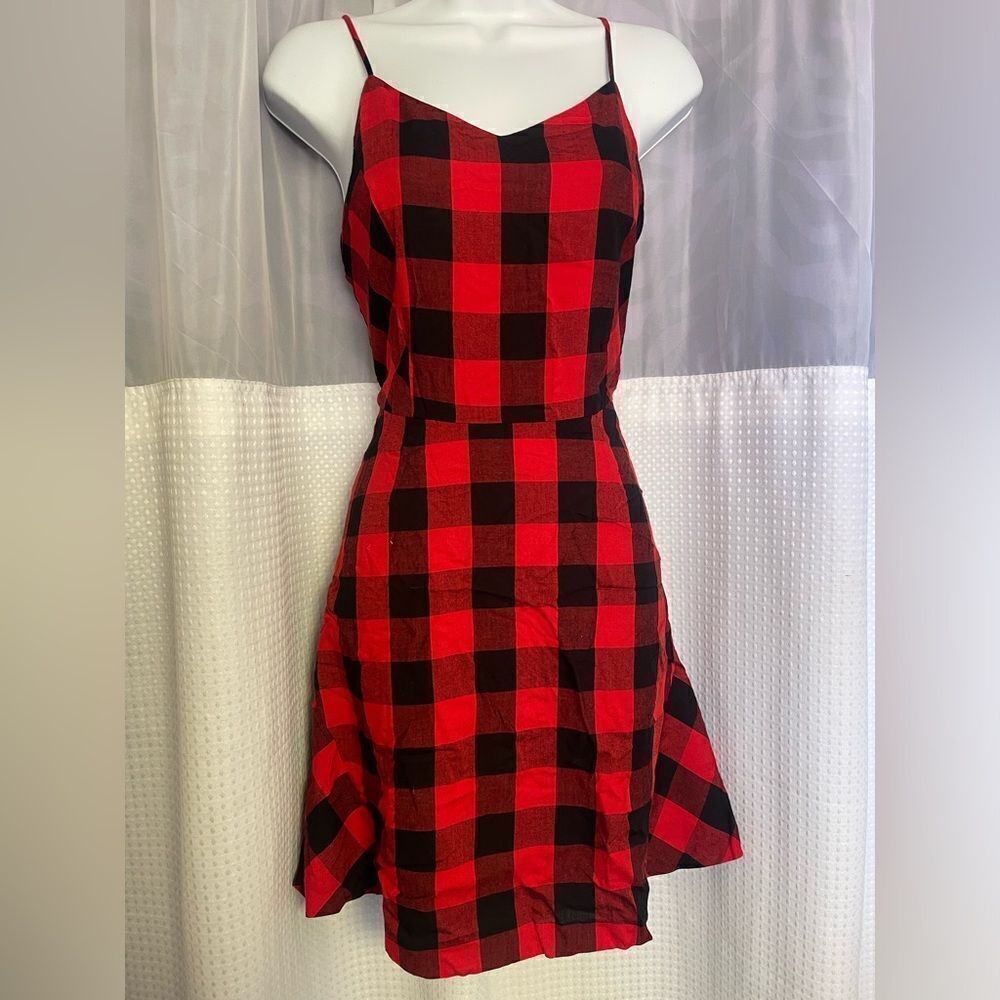 Y2K Red and Black Checkered Mini Dress - Picture 5 of 5